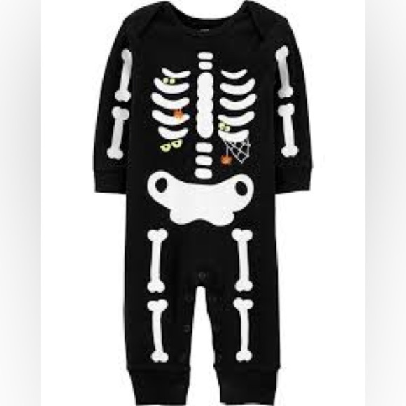 Halloween costume Skeleton Costume Outfit Pattern Cotton Clothes Sets for Kids - Picture 1 of 5